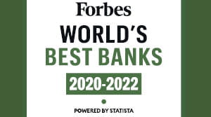 Forbes World's Best Banks 2020-2022 accolade