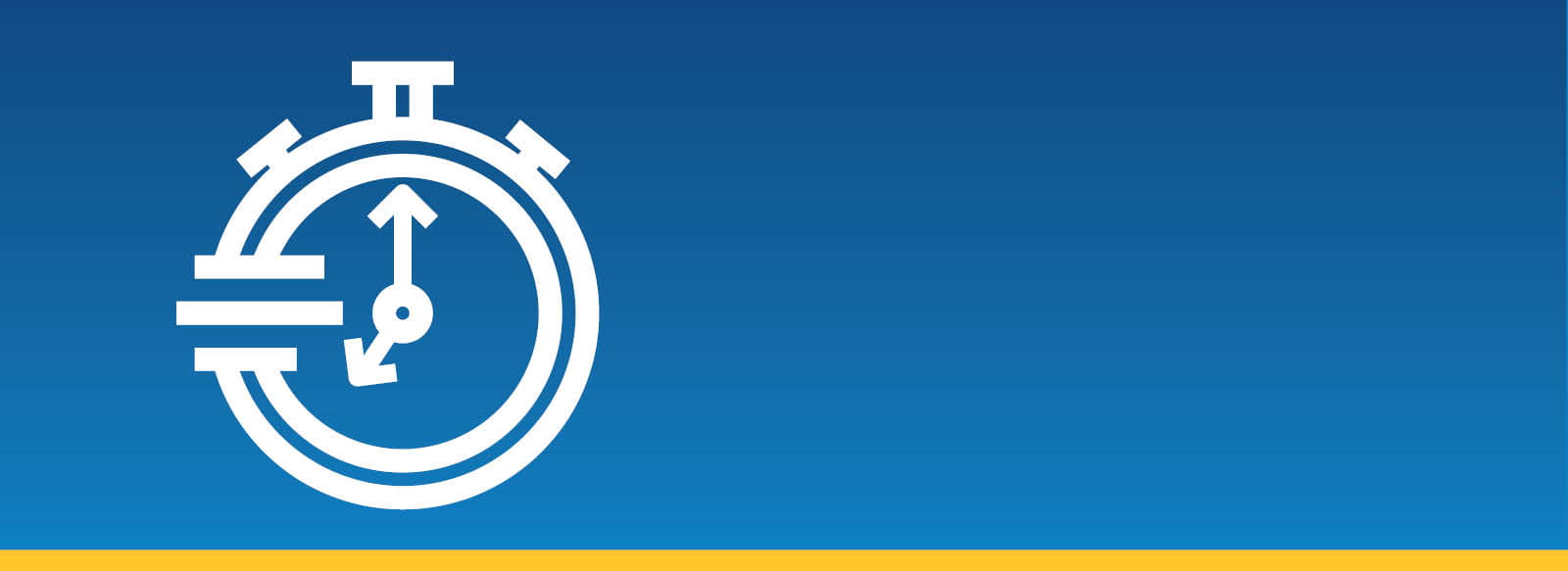 Timer icon on a blue background