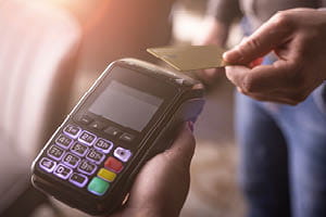 debit card tapping to purchase