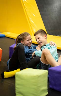 Two kids at a family play center