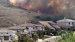 Wildfire moving towards homes in Southern California