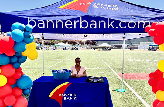 Banner Bank booth at Relay for Life event