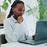 woman at her computer