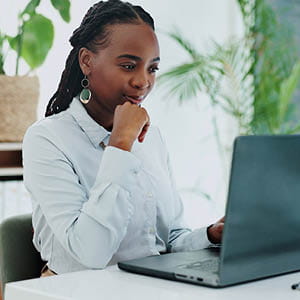woman at her computer