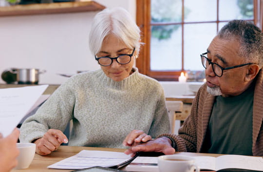 Older couple reviewing estate documents